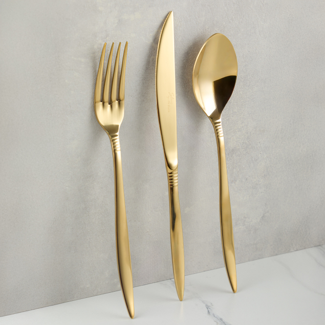 Aryıldız Linea Gold 24 Parça 6 Kişilik Çatal Kaşık Bıçak Takımı - 1