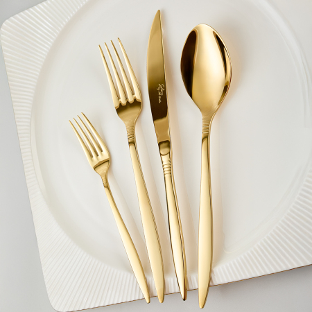 Aryıldız Linea Gold 24 Parça 6 Kişilik Çatal Kaşık Bıçak Takımı - 4