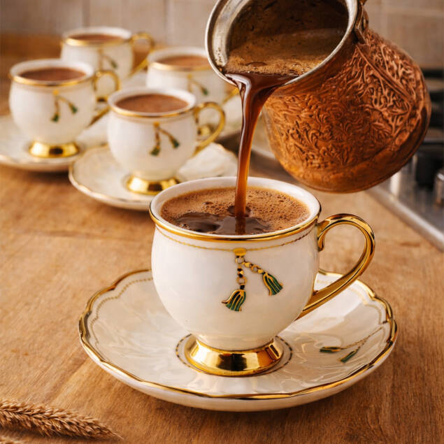 Aryıldız Liona 6 Kişilik Türk Kahve Fıncan Takımı - 4