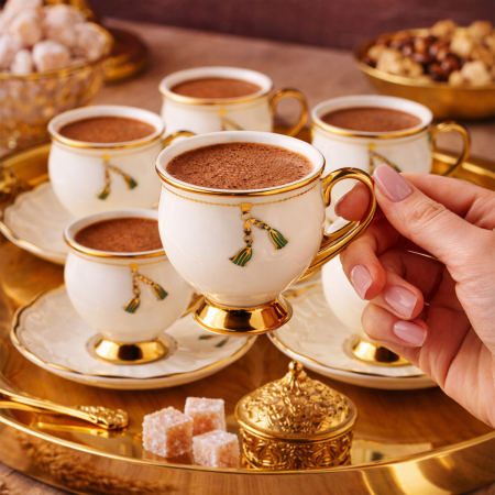 Aryıldız Liona 6 Kişilik Türk Kahve Fıncan Takımı - 5