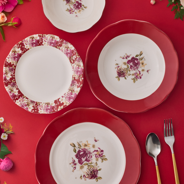 Aryıldız Lowell Red 24 Parça 6 Kişilik Yemek Takımı - 1