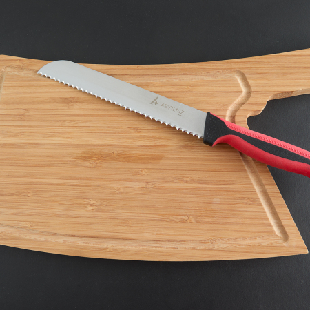 Aryıldız Lua Dişli Ekmek Bıçağı Kırmızı 19 cm - 1