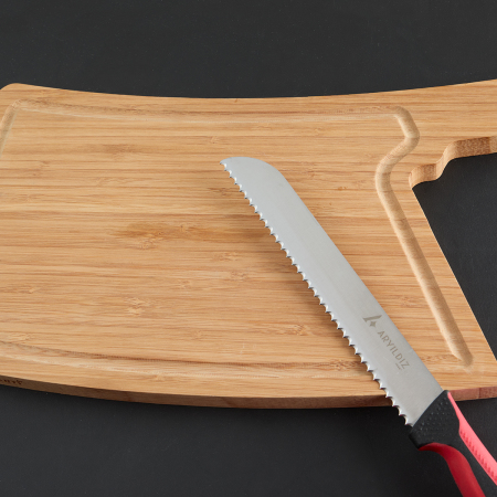 Aryıldız Lua Dişli Ekmek Bıçağı Kırmızı 19 cm - 2