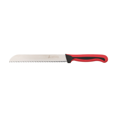 Aryıldız Lua Dişli Ekmek Bıçağı Kırmızı 19 cm - 8