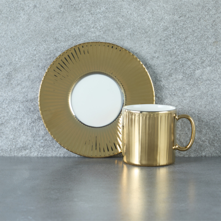 Aryıldız Lumiere Gold 4 Parça 2 Kişilik Türk Kahve Fincan Takımı 90 ml - 3