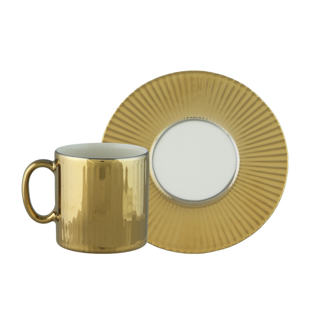 Aryıldız Lumiere Gold 4 Parça 2 Kişilik Türk Kahve Fincan Takımı 90 ml - 4