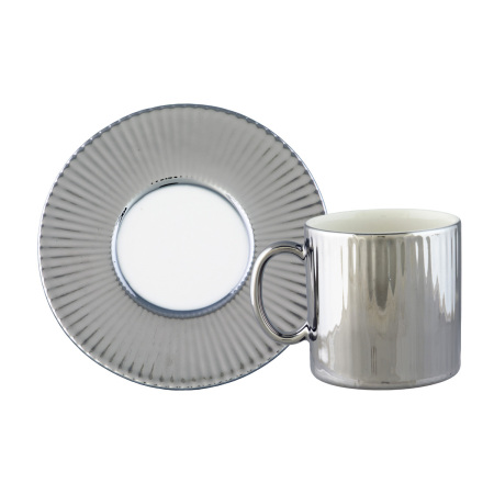 Aryıldız Lumiere Platin 4 Parça 2 Kişilik Türk Kahve Fincan Takımı 90 ml - 4