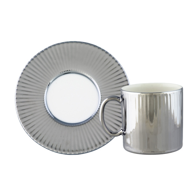 Aryıldız Lumiere Platin 4 Parça 2 Kişilik Türk Kahve Fincan Takımı 90 ml - 4