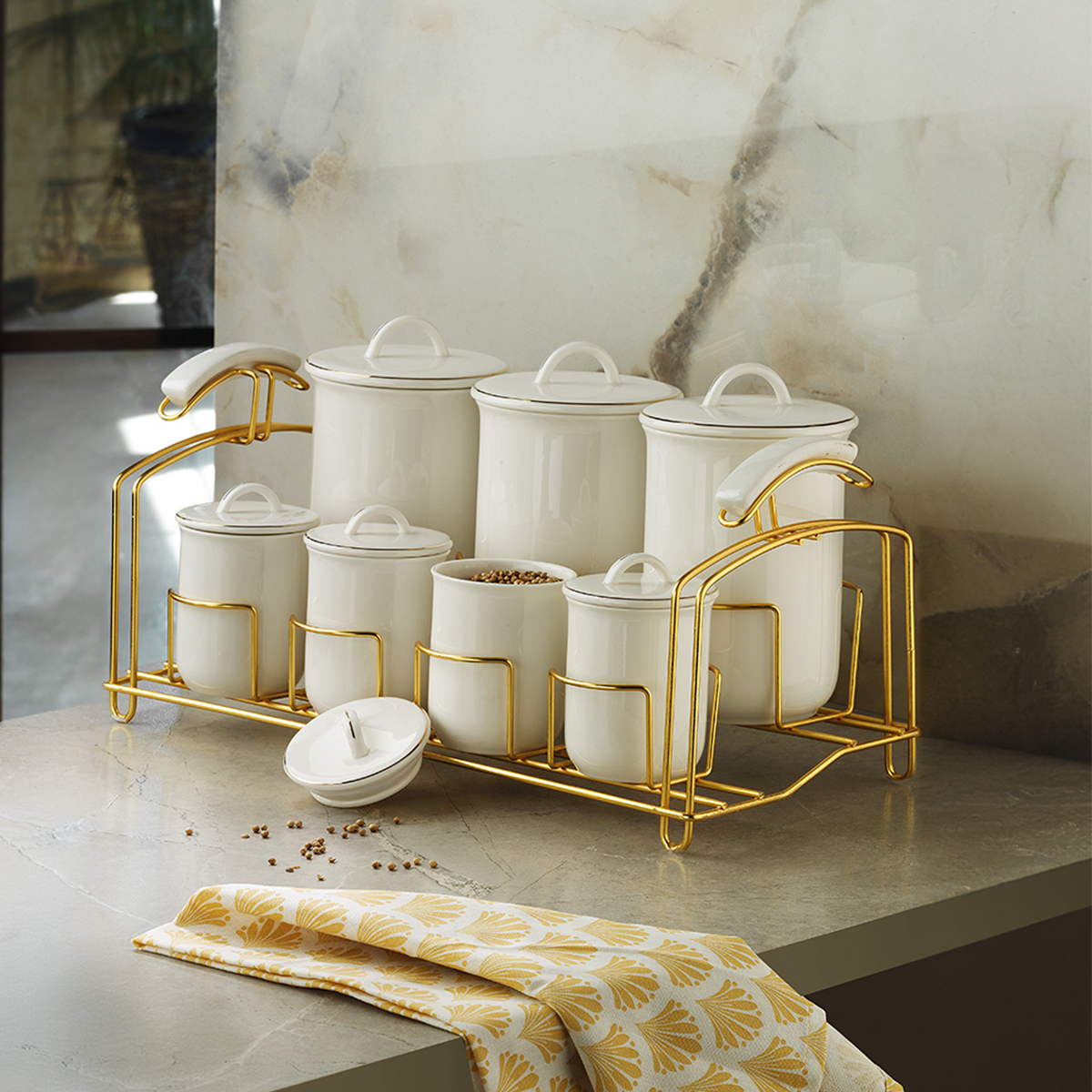 Aryıldız Lunar Gold 7 Parça Baharat Takımı