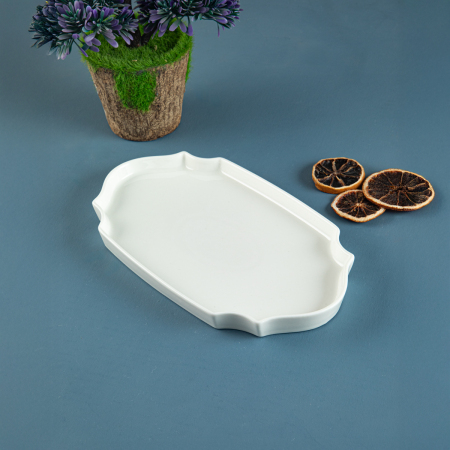 Aryıldız Lunar Kare Oval Servis Tabağı 25 cm - ARYILDIZ