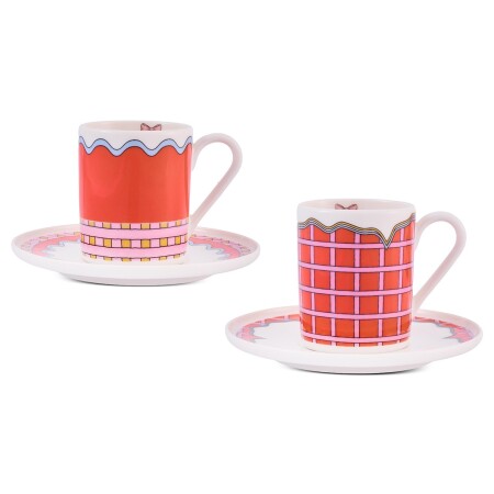 Aryıldız Lura 4 Parça 2 Kişilik Kahve Fincan Takımı Turuncu 90 ml - 4