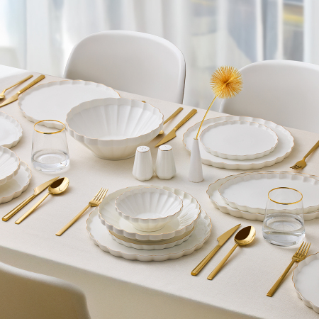 Aryıldız Margaret Gold 54 Parça 12 Kişilik Yemek Takımı - ARYILDIZ
