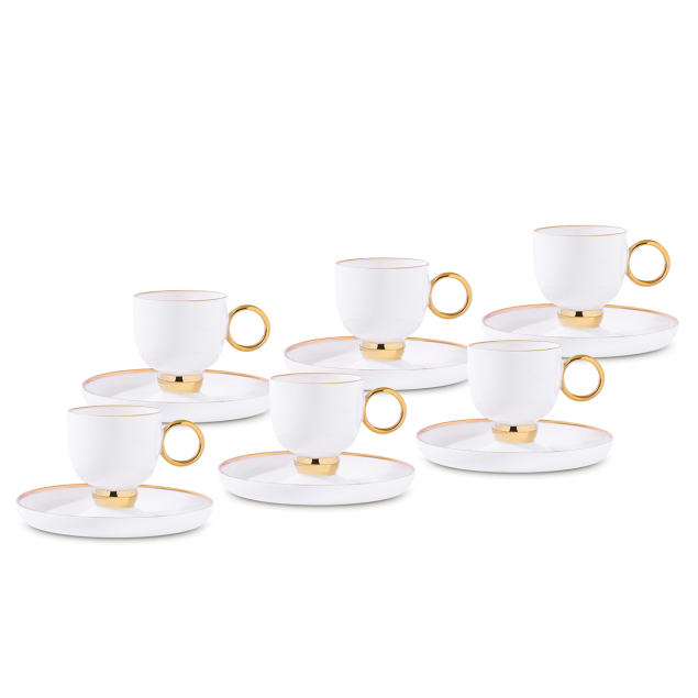 Aryıldız Margaux Gold 12 Parça 6 Kişilik Türk Kahve Fincan Takımı - 3