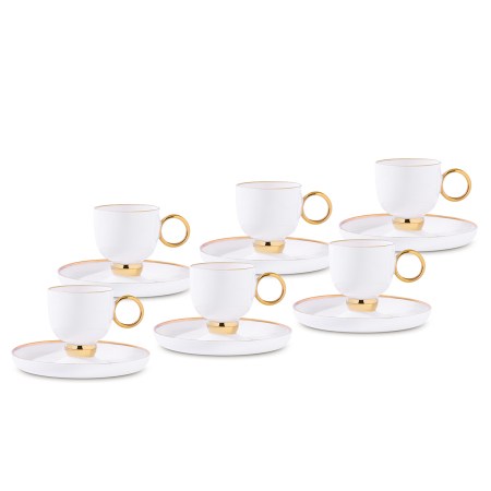 Aryıldız Margaux Gold 12 Parça 6 Kişilik Türk Kahve Fincan Takımı - 3