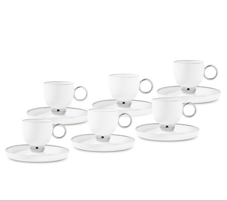 Aryıldız Margaux Platin 12 Parça 6 Kişilik Türk Kahve Fincan Takımı - 3