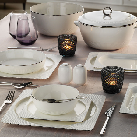 Aryıldız Maria Platin 12 Kişilik 60 Parça Yemek Takımı - ARYILDIZ