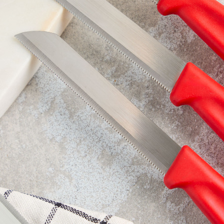 Aryıldız Mira 6 Parça Dişli Meyve Bıçak Seti Kırmızı - 3