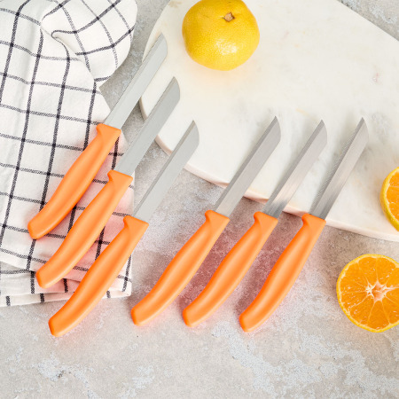 Aryıldız Mira 6 Parça Dişli Meyve Bıçak Seti Turuncu - ARYILDIZ