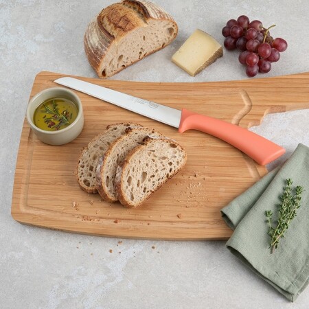 Aryıldız Mira Tırtıklı Ekmek Bıçağı Somon 17 cm - ARYILDIZ