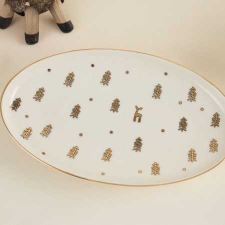 Aryıldız New Year Deer Kayık Tabak 25 cm - 3