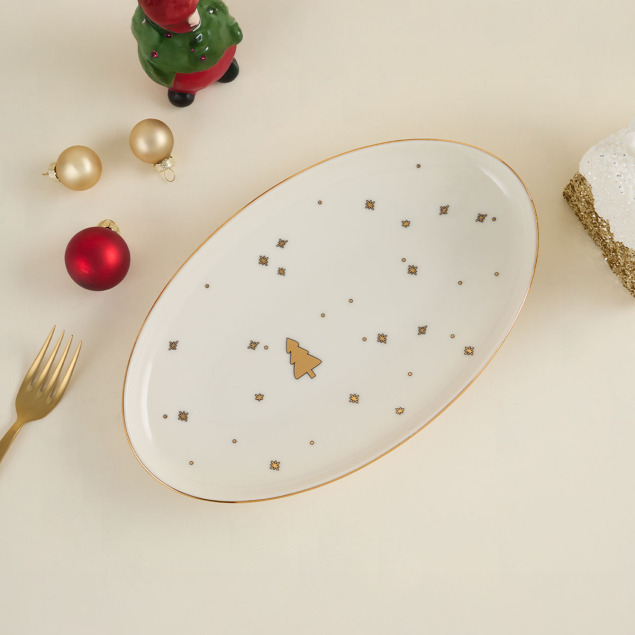 Aryıldız New Year Tree Kayık Tabak 25 cm - 1