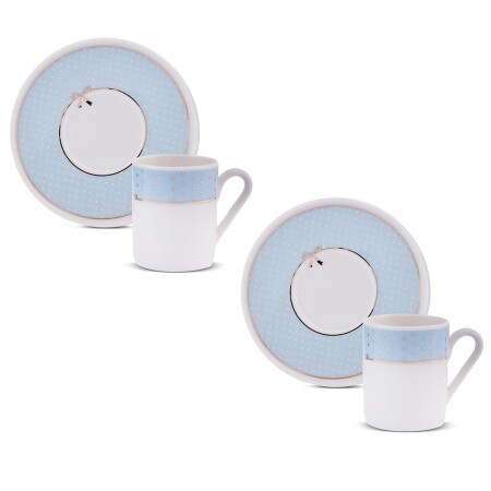 Aryıldız Nila 4 Parça 2 Kişilik Kahve Fincan Takımı Mavi 90 ml - 5
