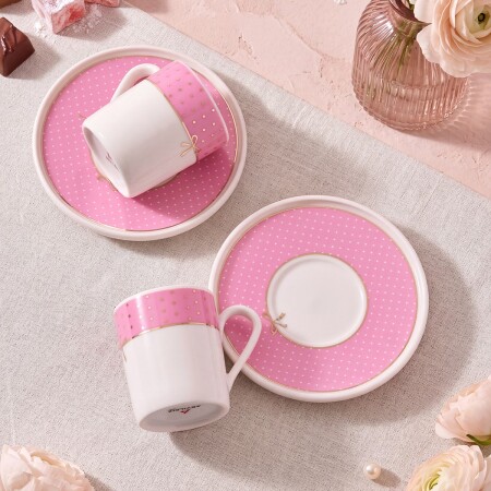 Aryıldız Nila 4 Parça 2 Kişilik Kahve Fincan Takımı Pembe 90 ml - 3