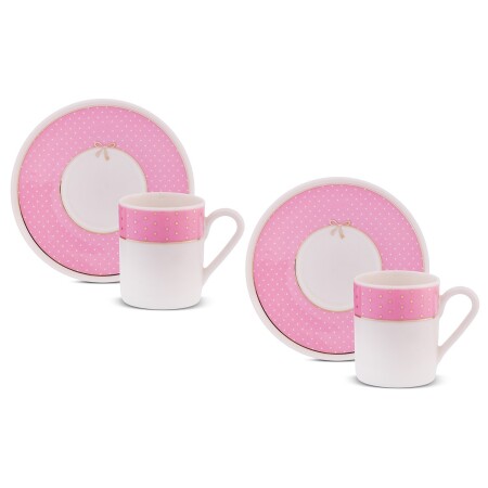 Aryıldız Nila 4 Parça 2 Kişilik Kahve Fincan Takımı Pembe 90 ml - 6