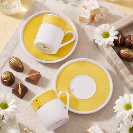 Aryıldız Nila 4 Parça 2 Kişilik Kahve Fincan Takımı Sarı 90 ml - 3