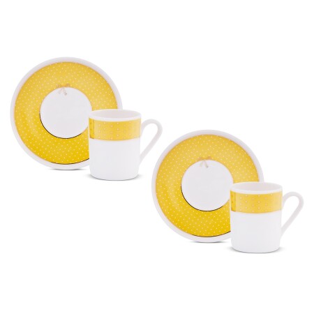 Aryıldız Nila 4 Parça 2 Kişilik Kahve Fincan Takımı Sarı 90 ml - 6