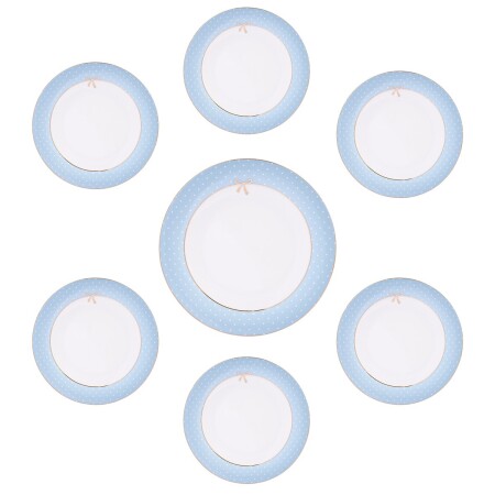 Aryıldız Nila 7 Parça 6 Kişilik Pasta Takımı Mavi - 4