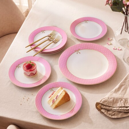Aryıldız Nila 7 Parça 6 Kişilik Pasta Takımı Pembe - 1