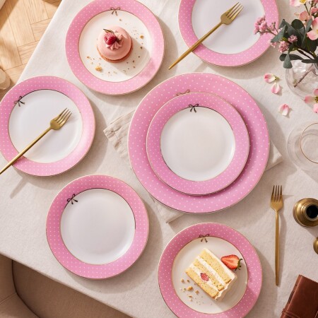 Aryıldız Nila 7 Parça 6 Kişilik Pasta Takımı Pembe - 2