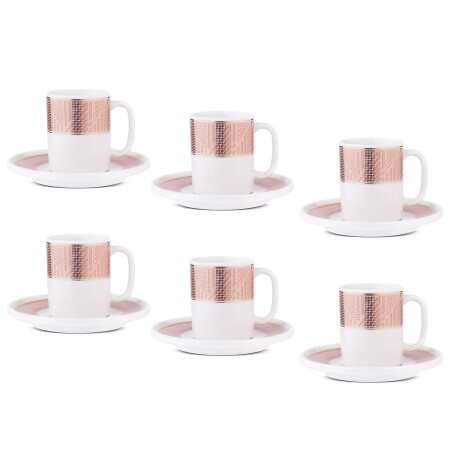 Aryıldız Nova 12 Parça 6 Kişilik Kahve Fincan Takımı Pembe 90 ml - 6