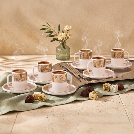 Aryıldız Nova 12 Parça 6 Kişilik Kahve Fincan Takımı Yeşil 90 ml - 2
