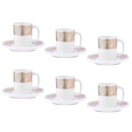 Aryıldız Nova 12 Parça 6 Kişilik Kahve Fincan Takımı Yeşil 90 ml - 6