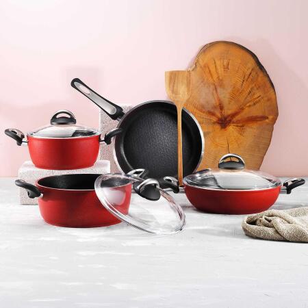 Aryıldız Paris 7 Parça Tencere Seti Siyah - ARYILDIZ