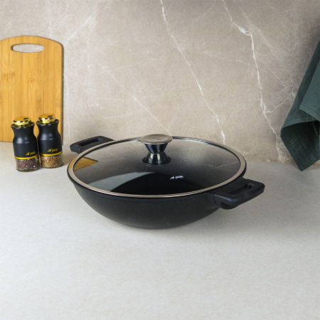 Aryıldız Paris Wok Tencere Siyah 32 cm - ARYILDIZ