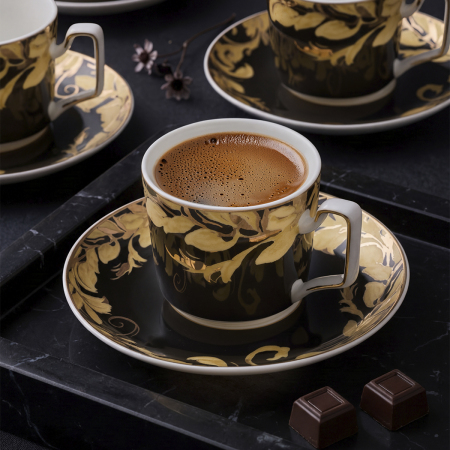 Aryıldız Peony Siyah 12 Parça 6 Kişilik Kahve Fincan Takımı - 3