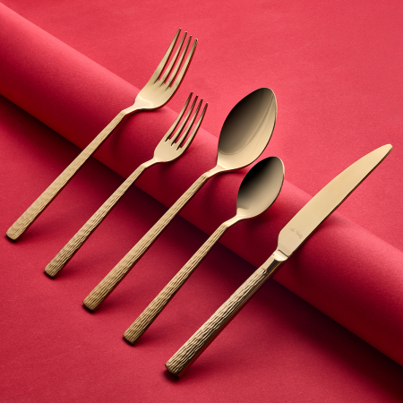 Aryıldız Piero Gold Yarı Mat 60 Parça 12 Kişilik Çatal Kaşık Bıçak Takımı - ARYILDIZ