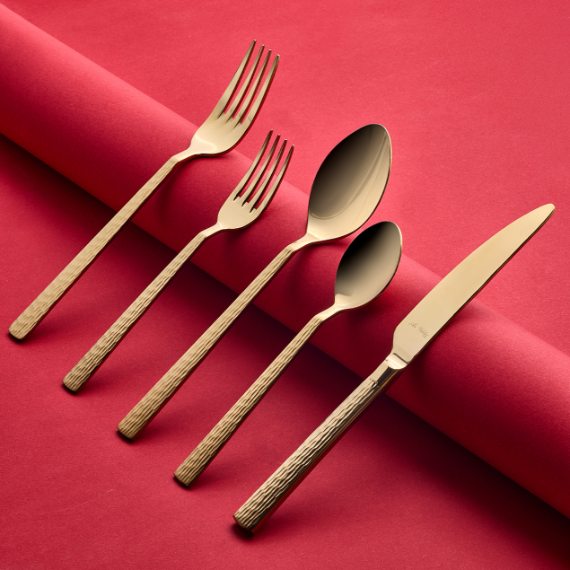 Aryıldız Piero Gold Yarı Mat 60 Parça 12 Kişilik Çatal Kaşık Bıçak Takımı - 1