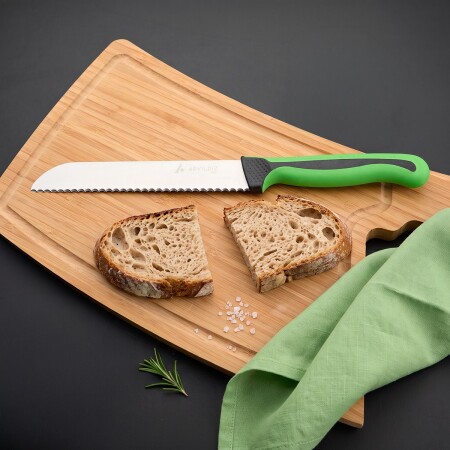 Aryıldız Plurex Dişli Ekmek Bıçağı Yeşil 19 cm - 1