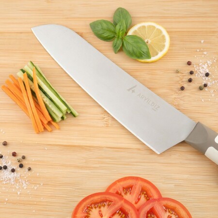 Aryıldız Plurex Santoku Bıçak Koyu Bej 19 cm - ARYILDIZ