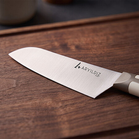 Aryıldız Plurex Santoku Bıçak Koyu Bej 19 cm - 2