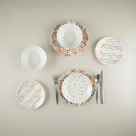 Aryıldız Porselen Karnaval 24 Parça 6 Kişilik Yemek Takımı - 3