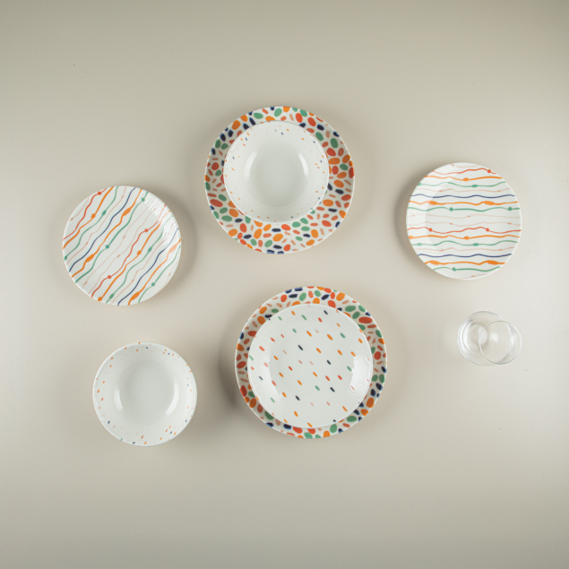 Aryıldız Porselen Karnaval 24 Parça 6 Kişilik Yemek Takımı - 4