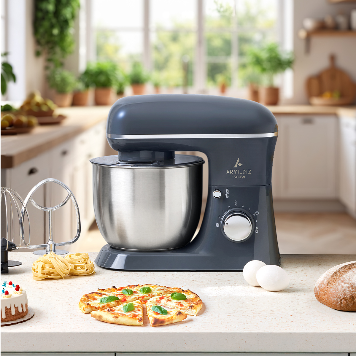 Aryıldız Power Chef Stand Mikser Antrasit
