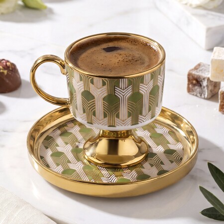 Aryıldız Quinn Green 12 Parça 6 Kişilik Kahve Fincan Takımı 90 ml - 3