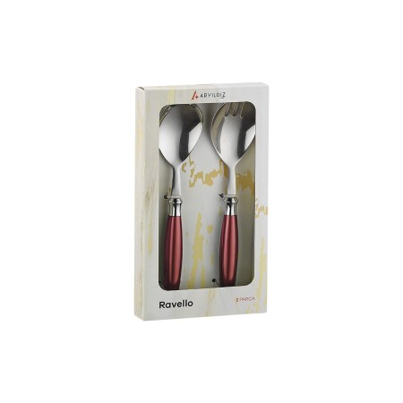 Aryıldız Ravello 2 Parça Salata Servis Seti Bordo - 6