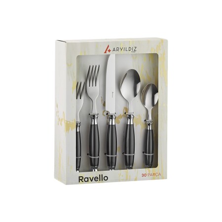 Aryıldız Ravello 30 Parça 6 Kişilik Çatal Kaşık Bıçak Takımı Gri - 7